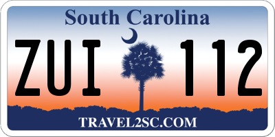 SC license plate ZUI112