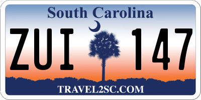 SC license plate ZUI147