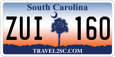 SC license plate ZUI160