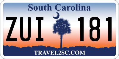 SC license plate ZUI181