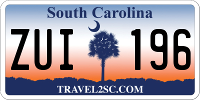 SC license plate ZUI196