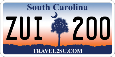 SC license plate ZUI200