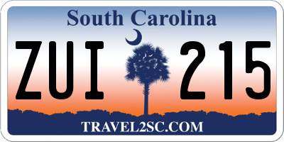SC license plate ZUI215
