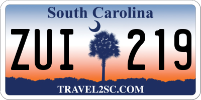 SC license plate ZUI219