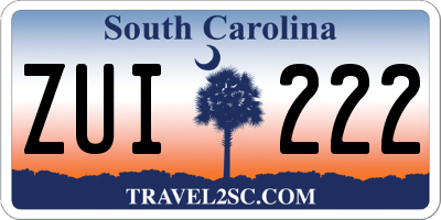 SC license plate ZUI222