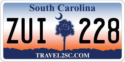 SC license plate ZUI228