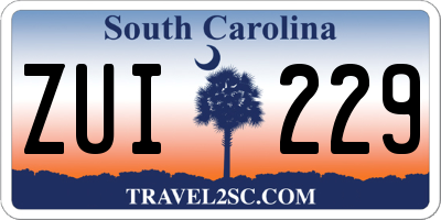 SC license plate ZUI229