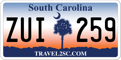 SC license plate ZUI259