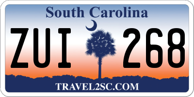 SC license plate ZUI268