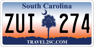 SC license plate ZUI274