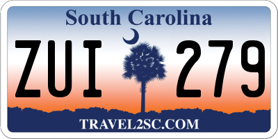 SC license plate ZUI279