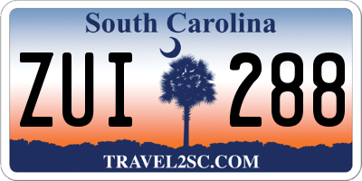 SC license plate ZUI288