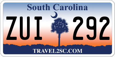 SC license plate ZUI292