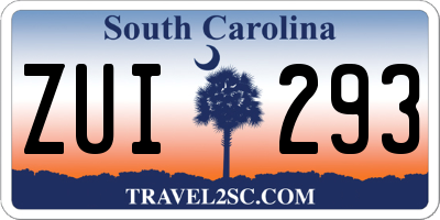 SC license plate ZUI293