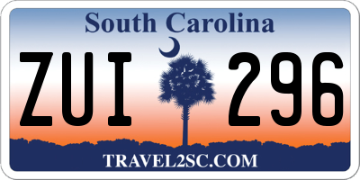 SC license plate ZUI296