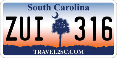 SC license plate ZUI316