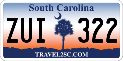 SC license plate ZUI322
