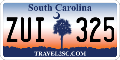 SC license plate ZUI325