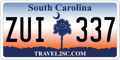 SC license plate ZUI337