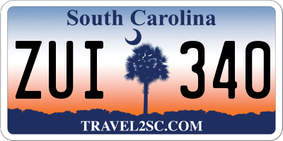 SC license plate ZUI340