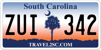 SC license plate ZUI342