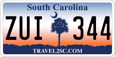 SC license plate ZUI344