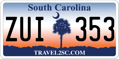 SC license plate ZUI353