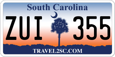 SC license plate ZUI355