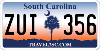 SC license plate ZUI356