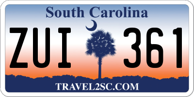 SC license plate ZUI361