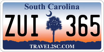 SC license plate ZUI365