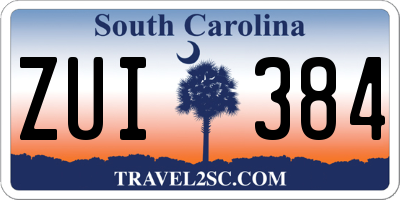SC license plate ZUI384