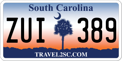 SC license plate ZUI389