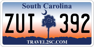 SC license plate ZUI392