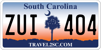 SC license plate ZUI404