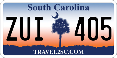 SC license plate ZUI405