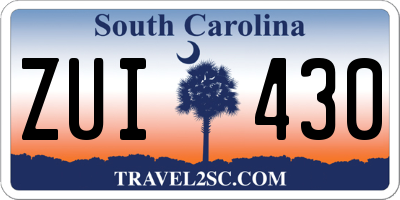 SC license plate ZUI430