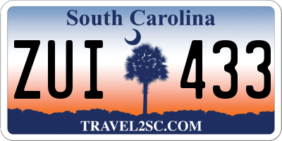 SC license plate ZUI433