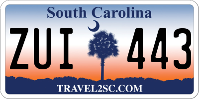 SC license plate ZUI443