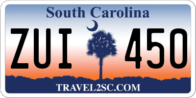SC license plate ZUI450