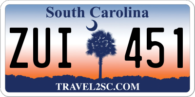 SC license plate ZUI451
