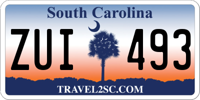 SC license plate ZUI493