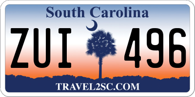 SC license plate ZUI496
