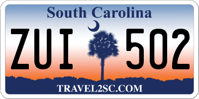 SC license plate ZUI502