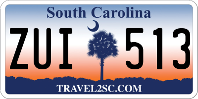 SC license plate ZUI513