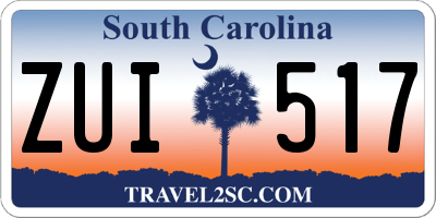 SC license plate ZUI517