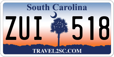 SC license plate ZUI518