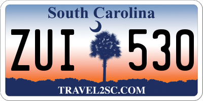 SC license plate ZUI530