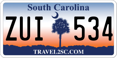 SC license plate ZUI534