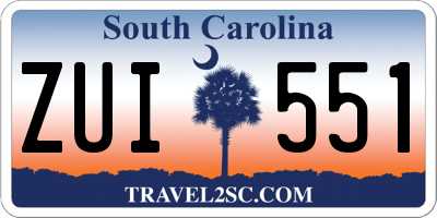SC license plate ZUI551